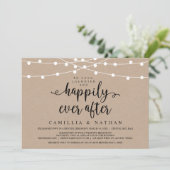 Rustige Boerderij String Lights, Kraft Wedding Elo Kaart (Staand voorkant)