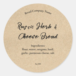 Rustige Boerderij Style Bread Food Bked Goods Comp Ronde Sticker