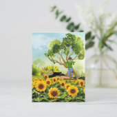 Rustige Boerderij Style Sunflower Garden Briefkaart (Staand voorkant)