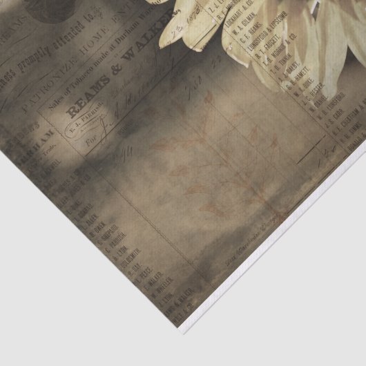 Rustige Boerderij van zonnebloemen Ephemera-ontkop Tissuepapier (Detail)