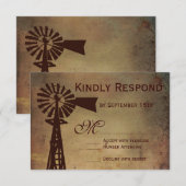 Rustige Boerderij voor windmolens RSVP-kaarten RSVP Kaartje (Voorkant / Achterkant)