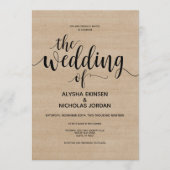 Rustige Boerderij Wedding Invitation Card Programmakaart (Voorkant)