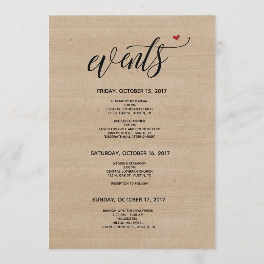 Rustige boerderij Welkomstkaart en reiskaart Programmakaart (Achterkant)