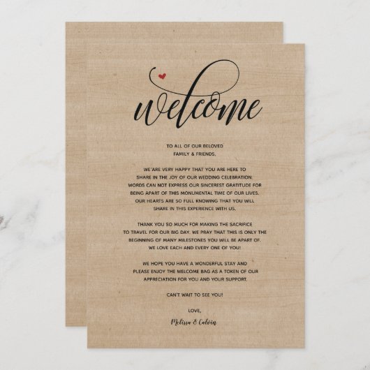 Rustige boerderij Welkomstkaart en reiskaart Programmakaart (Voorkant / Achterkant)