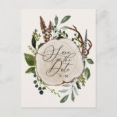 Rustige boerderijelegante bruiloft  aankondigingskaart (Voorkant)