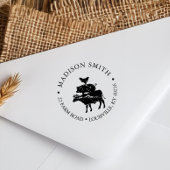 Rustige boerderijgestapelde boerderijdieren Land Zelfinktende Stempel