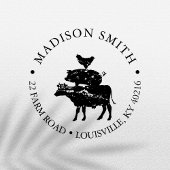 Rustige boerderijgestapelde boerderijdieren Land Zelfinktende Stempel