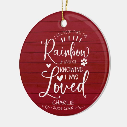 Rustige boerderijkat of hondenbont keramisch ornament (Links)