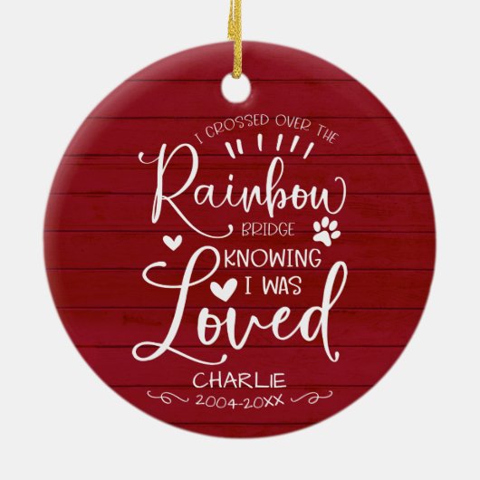 Rustige boerderijkat of hondenbont keramisch ornament (Achterkant)