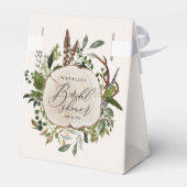 Rustige boerderijschors botanisch vrijgezellenfees bedankdoosjes (Achterkant)