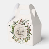 Rustige boerderijschors botanisch vrijgezellenfees bedankdoosjes (Achterkant)