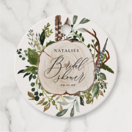 Rustige boerderijschors botanisch vrijgezellenfees bedankjes labels