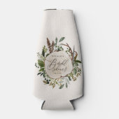 Rustige boerderijschors botanisch vrijgezellenfees flesjeskoeler (Voorkant)