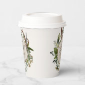 Rustige boerderijschors botanisch vrijgezellenfees papieren bekers (Links)