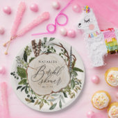 Rustige boerderijschors botanisch vrijgezellenfees papieren bordje (Feest)