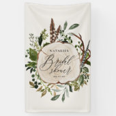 Rustige boerderijschors botanisch vrijgezellenfees spandoek (Verticaal)