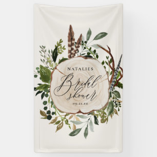 Rustige boerderijschors botanisch vrijgezellenfees spandoek