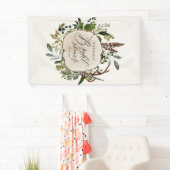 Rustige boerderijschors botanisch vrijgezellenfees spandoek (Insitu)