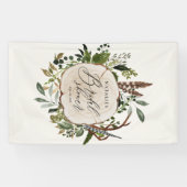 Rustige boerderijschors botanisch vrijgezellenfees spandoek (Horizontaal)