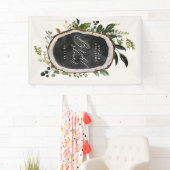 Rustige boerderijschors botanisch vrijgezellenfees spandoek (Insitu)