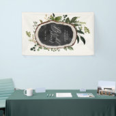 Rustige boerderijschors botanisch vrijgezellenfees spandoek (Beurs)