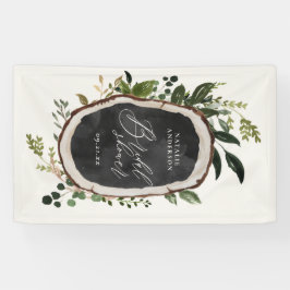 Rustige boerderijschors botanisch vrijgezellenfees spandoek