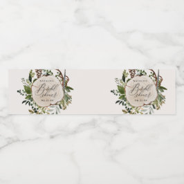 Rustige boerderijschors botanisch vrijgezellenfees waterfles etiket