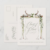 Rustige boerderijvlek en eucalyptusstijlvol aankondigingskaart (Voorkant / Achterkant)