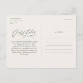 Rustige boerderijvlek en eucalyptusstijlvol aankondigingskaart (Achterkant)