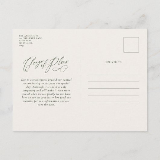 Rustige boerderijvlek en eucalyptusstijlvol aankondigingskaart (Achterkant)