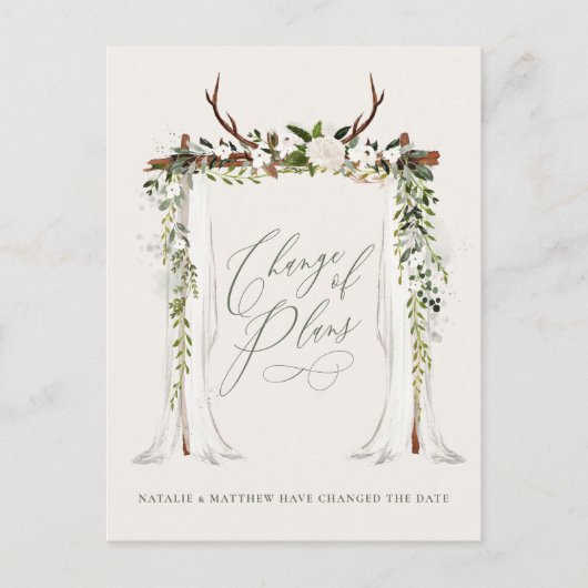 Rustige boerderijvlek en eucalyptusstijlvol aankondigingskaart (Voorkant)