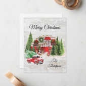 Rustige boerenboer rode vrachtwagen schattige kall notitiekaartje (Voorkant / Achterkant in situ)