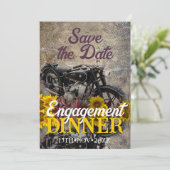 Rustige Boheemse Sunflower Motorbike Dinner Party Kaart (Staand voorkant)