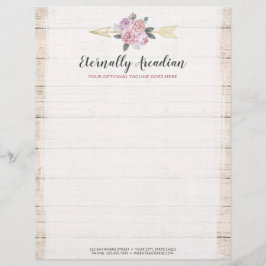 Rustige Bohemen pijlen Blush Pink Gold Boho Briefhoofd