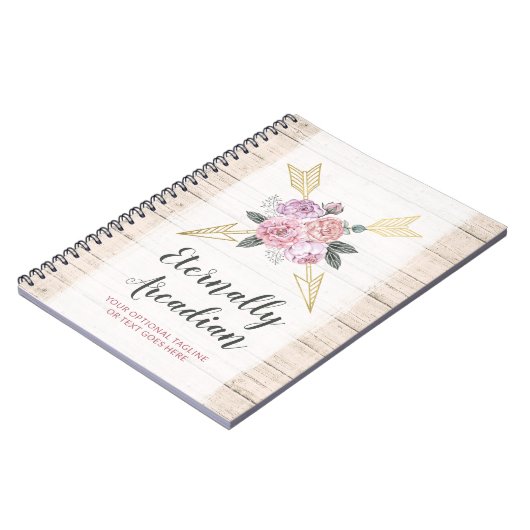 Rustige Bohemen pijlen Blush Pink Gold Boho Notitieboek (Linkerzijde)