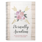 Rustige Bohemen pijlen Blush Pink Gold Boho Notitieboek (Voorkant)