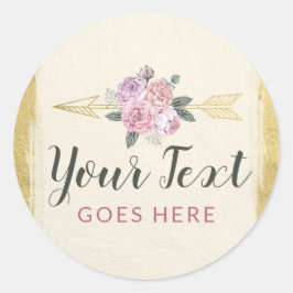 Rustige Bohemen pijlen Blush Pink Gold Boho Ronde Sticker