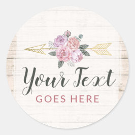 Rustige Bohemen pijlen Blush Pink Gold Boho Ronde Sticker