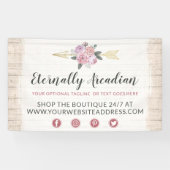 Rustige Bohemen pijlen Blush Pink Gold Boho Spandoek (Horizontaal)