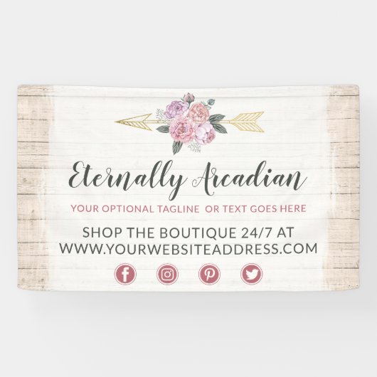 Rustige Bohemen pijlen Blush Pink Gold Boho Spandoek (Horizontaal)