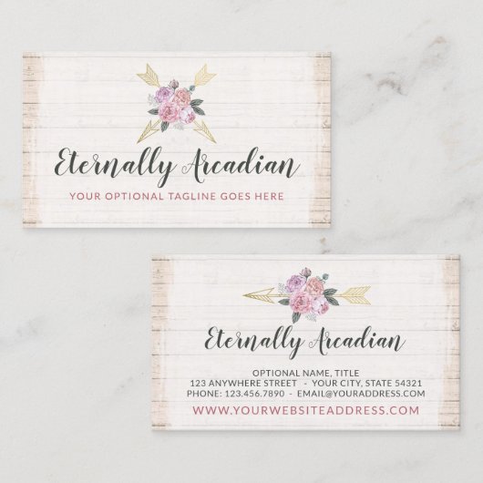 Rustige Bohemen pijlen Blush Pink Gold Boho Visitekaartje (Voorkant / Achterkant)