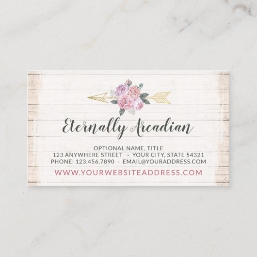 Rustige Bohemen pijlen Blush Pink Gold Boho Visitekaartje (Achterkant)