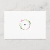 Rustige Bohemen Spring Foliage Wreath Wedding Informatiekaartje (Achterkant)
