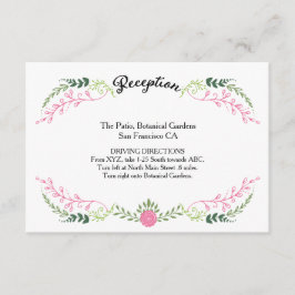 Rustige Bohemen Spring Foliage Wreath Wedding Informatiekaartje