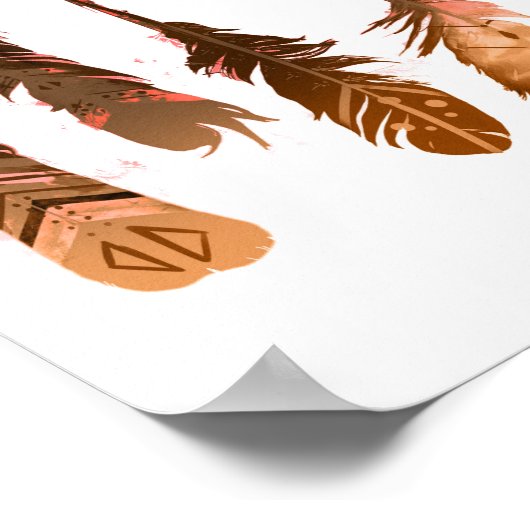 Rustige Bohemen-stammenpijlen Poster (Hoek)