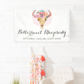 Rustige Bohemen Waterverf van de schedel Blush Flo Spandoek (Insitu)