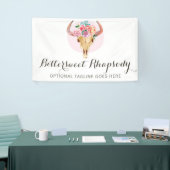 Rustige Bohemen Waterverf van de schedel Blush Flo Spandoek (Beurs)