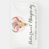 Rustige Bohemen Waterverf van de schedel Blush Flo Spandoek (Verticaal)