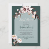 Rustige Bohemen White en Cream Floral Vrijgezellen Kaart (Voorkant)