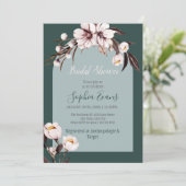 Rustige Bohemen White en Cream Floral Vrijgezellen Kaart (Staand voorkant)